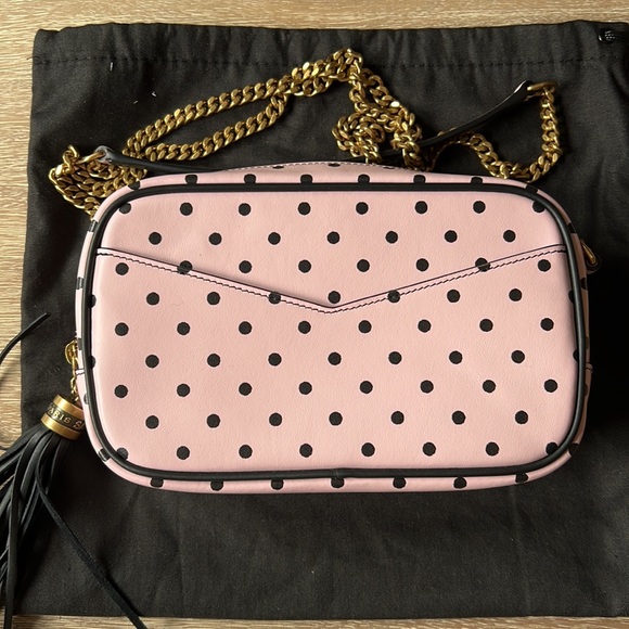 Saint Laurent Mini Lou Polka Dot Print Leather Camera Crossbody Bag - Picture 9 of 9